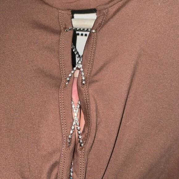 SHEIN Brown Ruched Tie Front Bodycon Dress - Picture 2 of 5